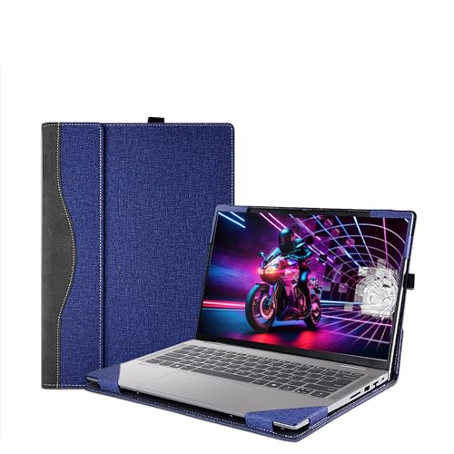 Funda para portátil Lenovo Yoga 7 2 en 1 14AHP9 /14IML9 de 14 Pulgadas (no para Yoga Pro 7 Series), Funda Protectora de Piel sintética con Soporte para bolígrafo (Azul Oscuro)