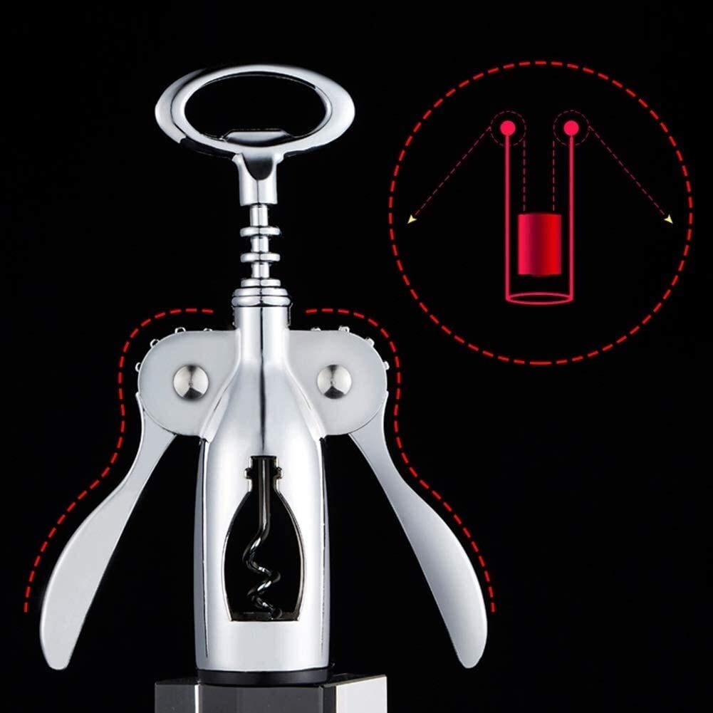 MRKU Cavatappi per Vino con Manico in Metallo Cromato in Acciaio Inox.