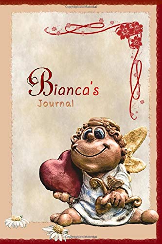 Bianca's Journal: Pretty Personalised Name Journal Notebook Gift For Women and Girls with the theme of Love (Valentines Day Cupid Angel), flip through the pages to see beating heart animation