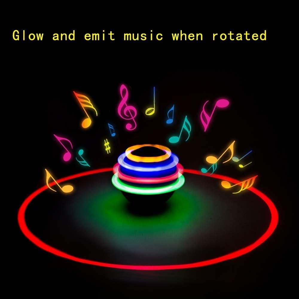 SANTALON Flashing Plastic Magic Lattoo Top Toy with LED Lights Music Attractive Toy Non-Toxic and Safe Spinning Top Spinning Top Toy for Baby and Toddlers (DOREMON) 1