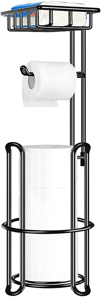 LENNDToilet Paper Holder Toilet Paper Stand 3 Raised Feet Bathroom Accessories Portable Tissue Paper Dispenser Reserve Free Standing Toilet Paper Roll Storage Shelf Bathroom