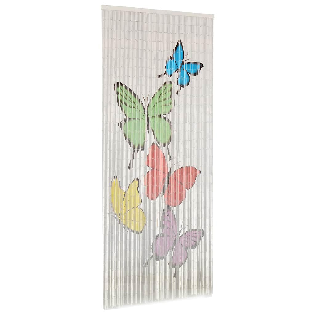 vidaXL Cortina de Bambú para Puerta contra Insectos Casa Hogar Jardín Terraza Patio Decoración Estilo Visillo Estor Persiana Mosquitera 90x200 cm