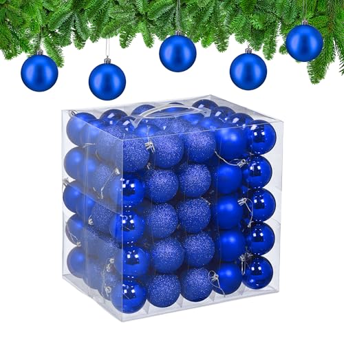 Relaxdays Weihnachtskugeln im 100er Set, Kunststoff, D: 6cm, runde...