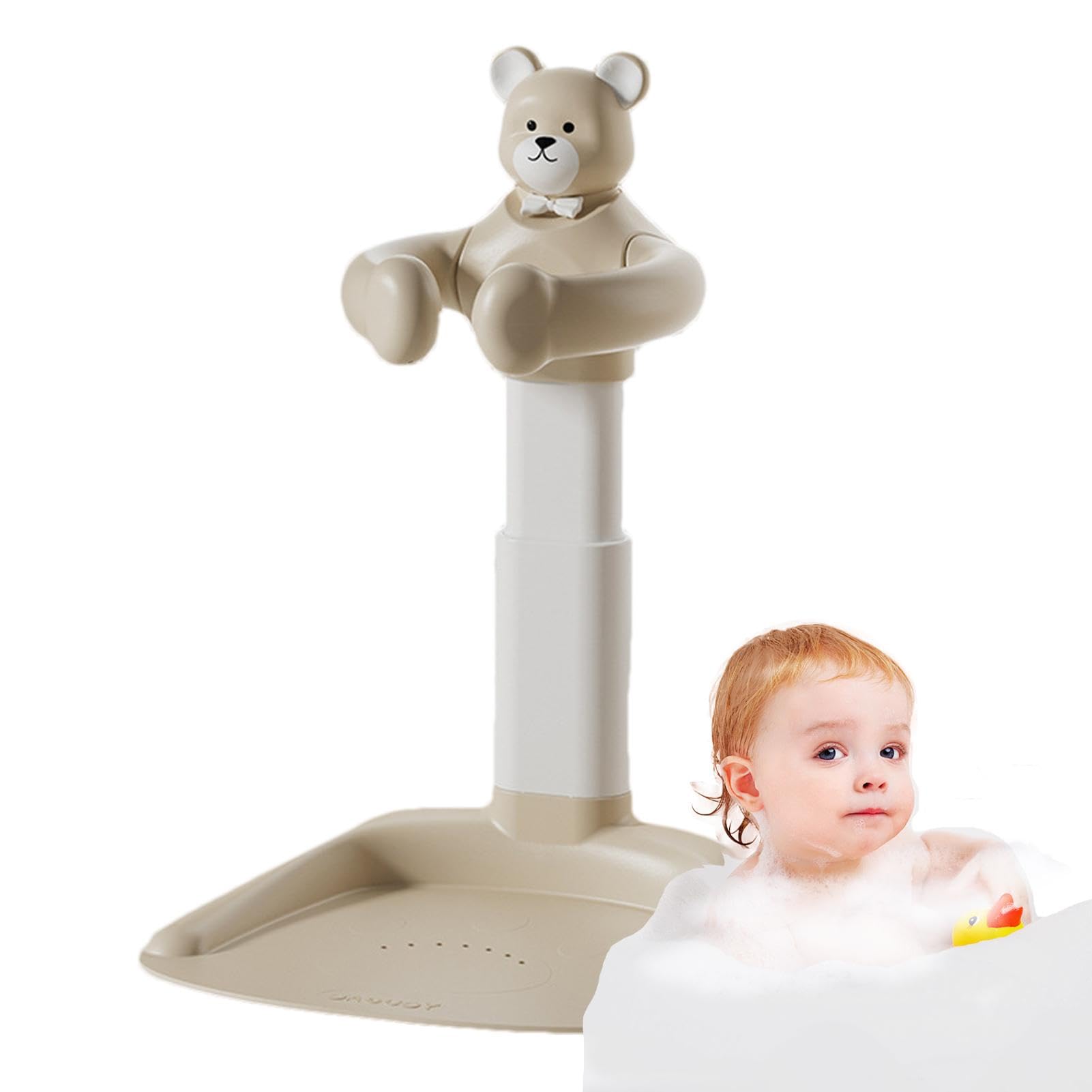 Poled Hug Bear Bath Tower, Non Slip Toddler Shower Stand Support