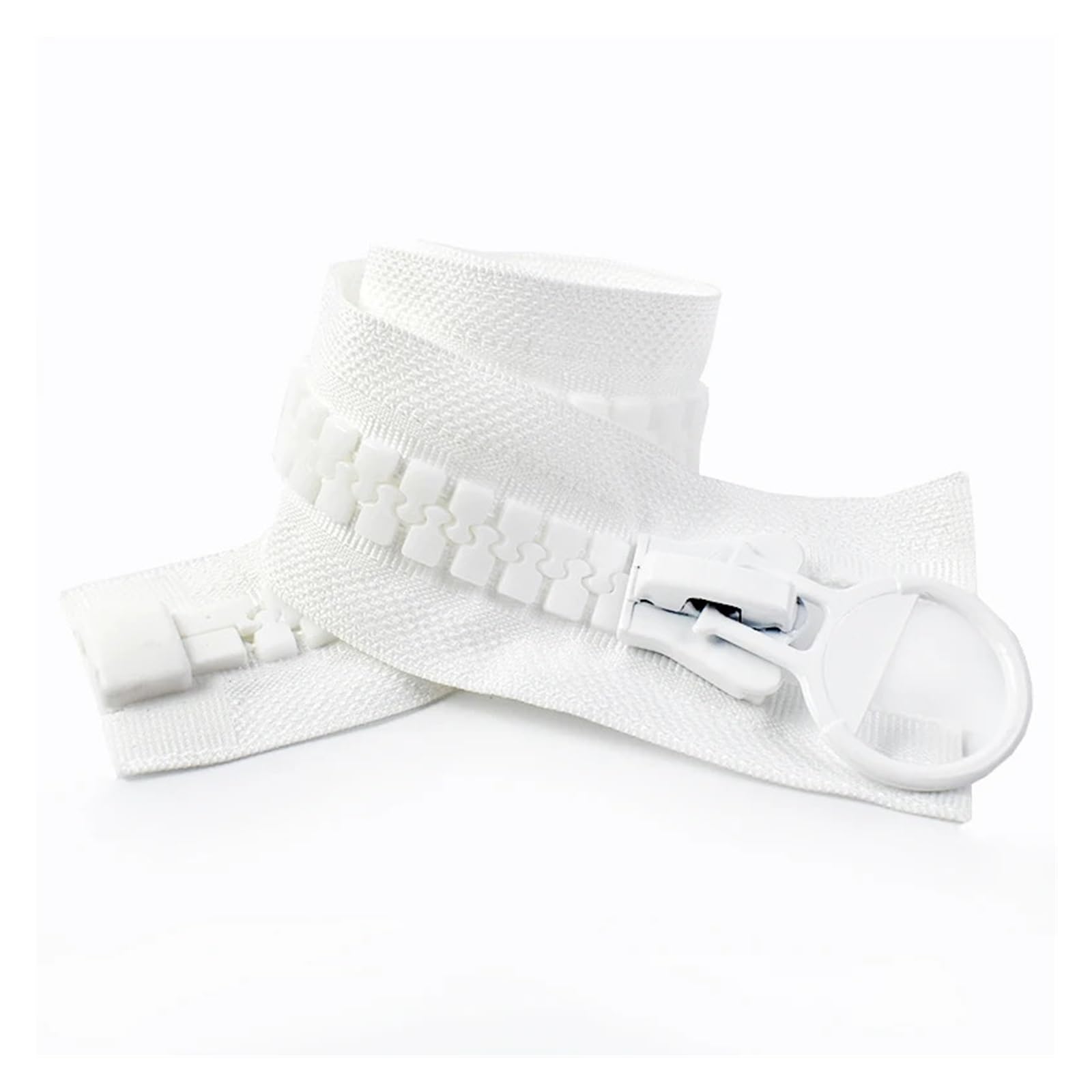 Chiusure Lampo Resina 20# 60/75/80/100/150/200cm Extra Large cerniera in resina piumino giacca cerniere Open-End accessori di riparazione zip sostituibili(White,400cm)