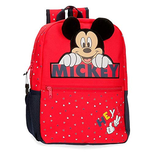 Disney Mochila Happy Mickey 32 cm Adaptable a Carro  Rojo