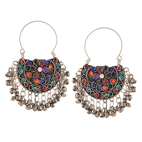 Zephyrr Fashion ossidato argento Afghani Dangler