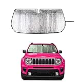 parabrisas jeep Ajuste perfecto: este parasol es perfecto para el Jeep Renegade 2015-2020, que mide 55 x 25 pulgadas. Comprueba el tamaño de tu parabrisas antes de comprar.