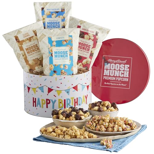 Harry & David Moose Munch® Premium Popcorn Birthday Tin - 4 Bags ...