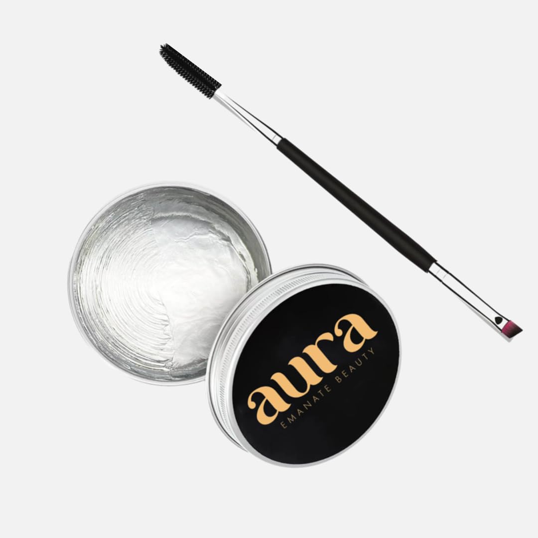 Eyebrow Wax Clear by aura, Eye Brow Gel for Lamination Effect, Eyebrow wax with applicator brush, brow lamination kit, Soap Brows Lift Waterproof, Cera de Cejas