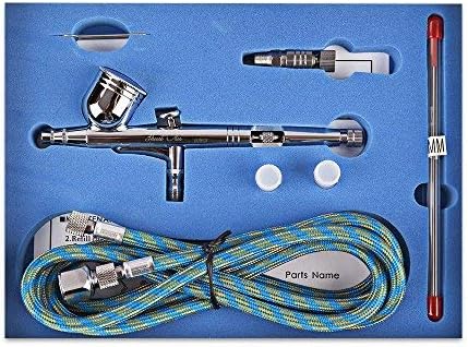 Yenny shop SP130K Double-Action Trigger Air-Paint Control Airbrush Dual Action Airbrush Kit 0.2mm/0.3mm /0.5mm Needle Air Brush Spray Gun Paint Art for Tattoo, Nail Beauty, Makeup, Cake Decorating