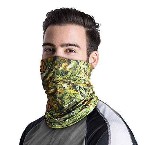 Palmyth Neck Gaiter Fishing Mask Bandana Sun Wind Dust Protection UV UPF 50+ Camo Headwear Balaclava Magic Scarf for Men Women Hunting, Cycling, Motorcycling, Running (Woodland Camo)