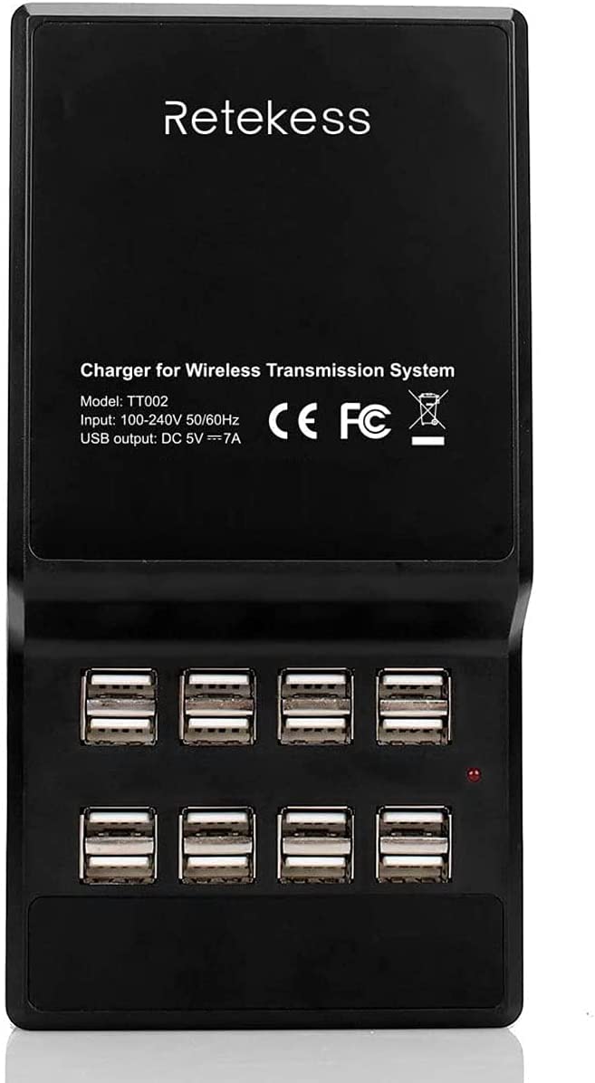 Retekess T130 Station de Charge USB, Portable 16 Ports USB Intelligents pour Système de Guide Touristique sans Fil Retekess T130, T130S, T130P, T130U, TT122, TT105, TT126, TT127, TT106