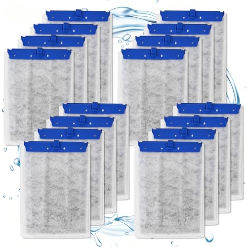 Casuenia 16 Pack Large Filter Cartridges for Tetra Whisper Bio-Bag Filters Aquarium Replacement Filter Cartridges for Whisper 20i/40i IQ20/30/45/60 PF20/30/40/60 and Repto Filter