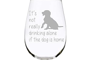 C & M Personal Gifts "The Dog is Home" Wine Glass