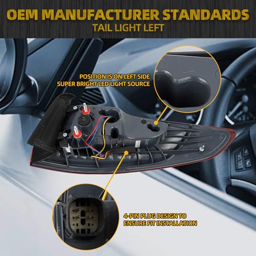 Dasbecan Driver Side Tail Light Compatible with 13-16 Ford Fusion S SE LED by Dasbecan - Used condition - Image 5