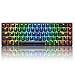 Produktbild 60% RGB Mechanical Gaming Tastatur Typ C verkabelt 68 Tasten 18 RGB Hintergrundbeleuchtung USB wasserdichte Tastatur Anti-Ghosting-Tasten für Spieler und Schreibkräfte (Schwarz/Blau-Schalter)