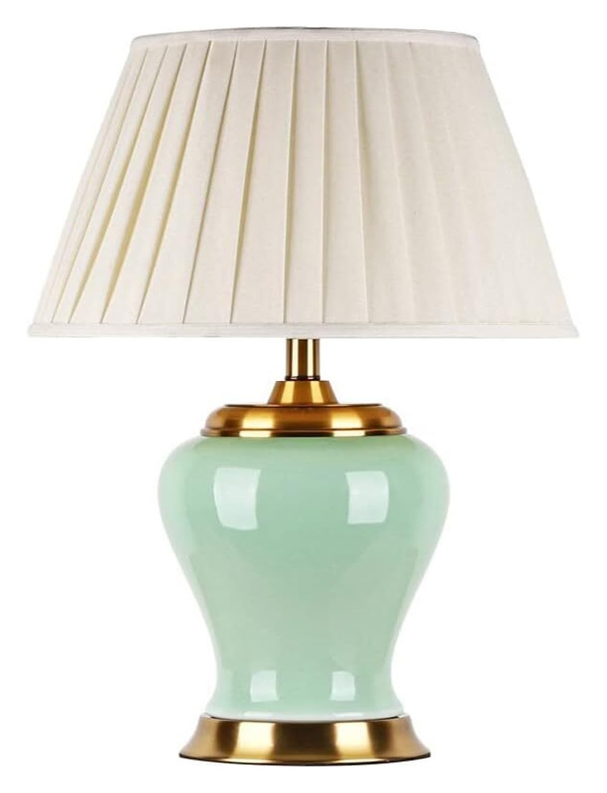 SGKOMN Large Oriental Ceramic Table Lamp Porcelain Vase Bedroom Desk Lamp Ginger Jar Lamp Cyan Glaze Bedroom Bedside Lamp,For Living Room