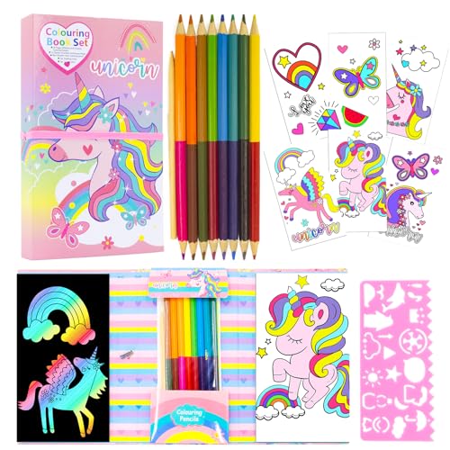 Unicorn Coloring Pads Kit for Girls, Unicorn Coloring Book with 30 ...