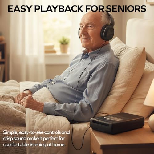 Image of Coby Portable Cassette Player & Recorder with Over-Ear Headphones, Built-in Microphone, One-Touch Recording, Automatic Stop, Carry Handle - Tape Playback & Voice Recording