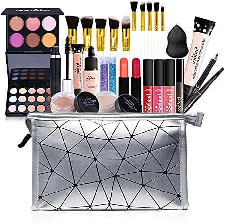 Creamoon All in One Makeup Kit for Women Full Kit,Multipurpose Kit,Cosmetic Starter Beauty Include Brush Set,Eyeshadow,Lip Gloss,Eyebrow Pencil,Mascara,Travel Carry Bag (KIT007), 29 Piece Set
