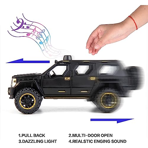 Image of DEUSON ECOM 1:24 Scale G Patton Military Toy Car for Kids Die Cast Metal Car with Light Sound Pullback Openable Door