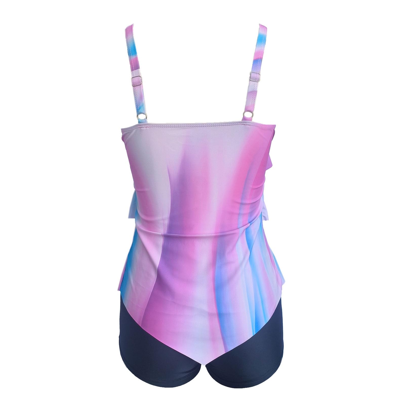 Bikini zestaw damski garnitury kontrola tankini zwiewny strój kąpielowy stroje kąpielowe z szortami jednoczęściowy strój kąpielowy top dwa brzuch dla kobiet, różowy, 4XL