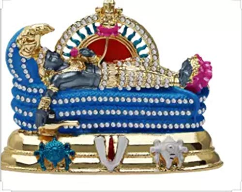 Image of Generic Vishnu Idol on sheshnag in Brass Material, Suitable for car Dashboard, Office Table and Home Temple. (Multicolor)