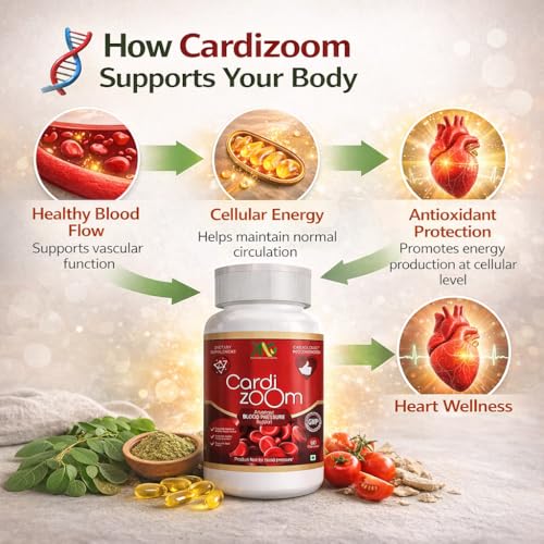 Image of ANC Cardizoom with Arjuna Extract & Moringa Extract Heart Health Supplement Veg (60 Capsules) for Men & Women (Pack of 1)