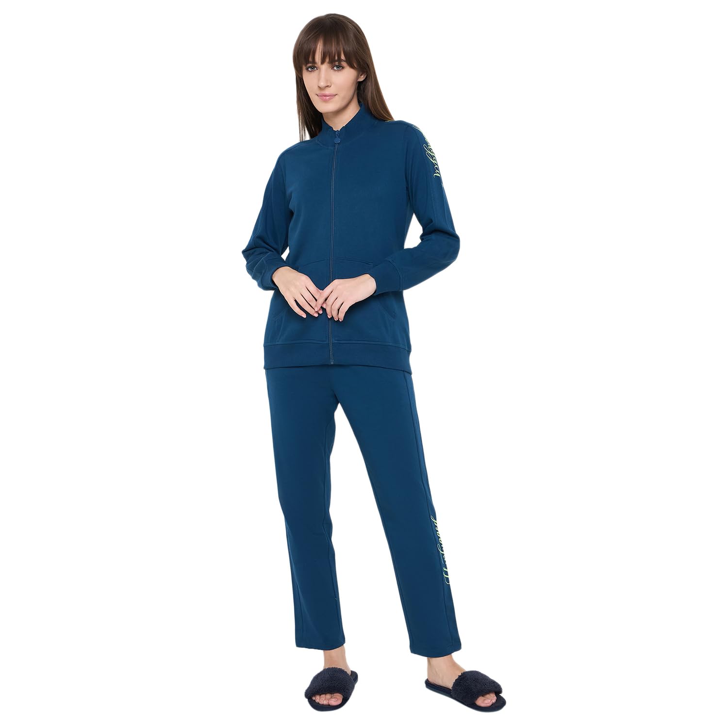 Madame mSecret Women Solid Teal Night Suit