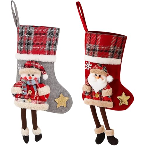 DvBCNMe 2 Stück Weihnachtsstrumpf, Weihnachtsstrumpf...