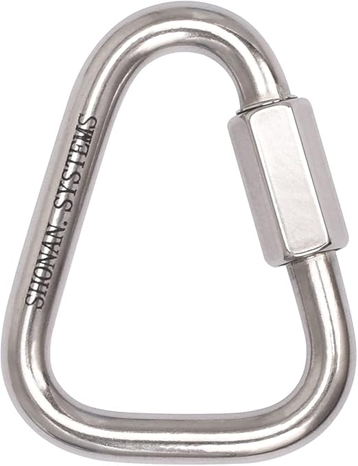 SHONAN Delta Quick Link, Large Stainless Steel 3.5 Inch Triangle Quick Links Heavy Duty Triangle Carabiners Marine Grade, 1 Pack, 2300 Lbs Capacity