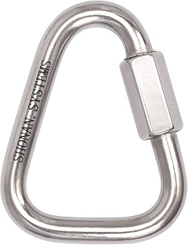 SHONAN Delta Quick Link, Large Stainless Steel 3.5 Inch Triangle Quick Links Heavy Duty Triangle Carabiners Marine Grade, 1 Pack, 2300 Lbs Capacity