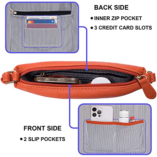 Image of Solene Small Multi Zipper Pocket Crossbody Bag with Adjustable Strap, Lightweight Travel Purse, Daily Small Messenger Pouch