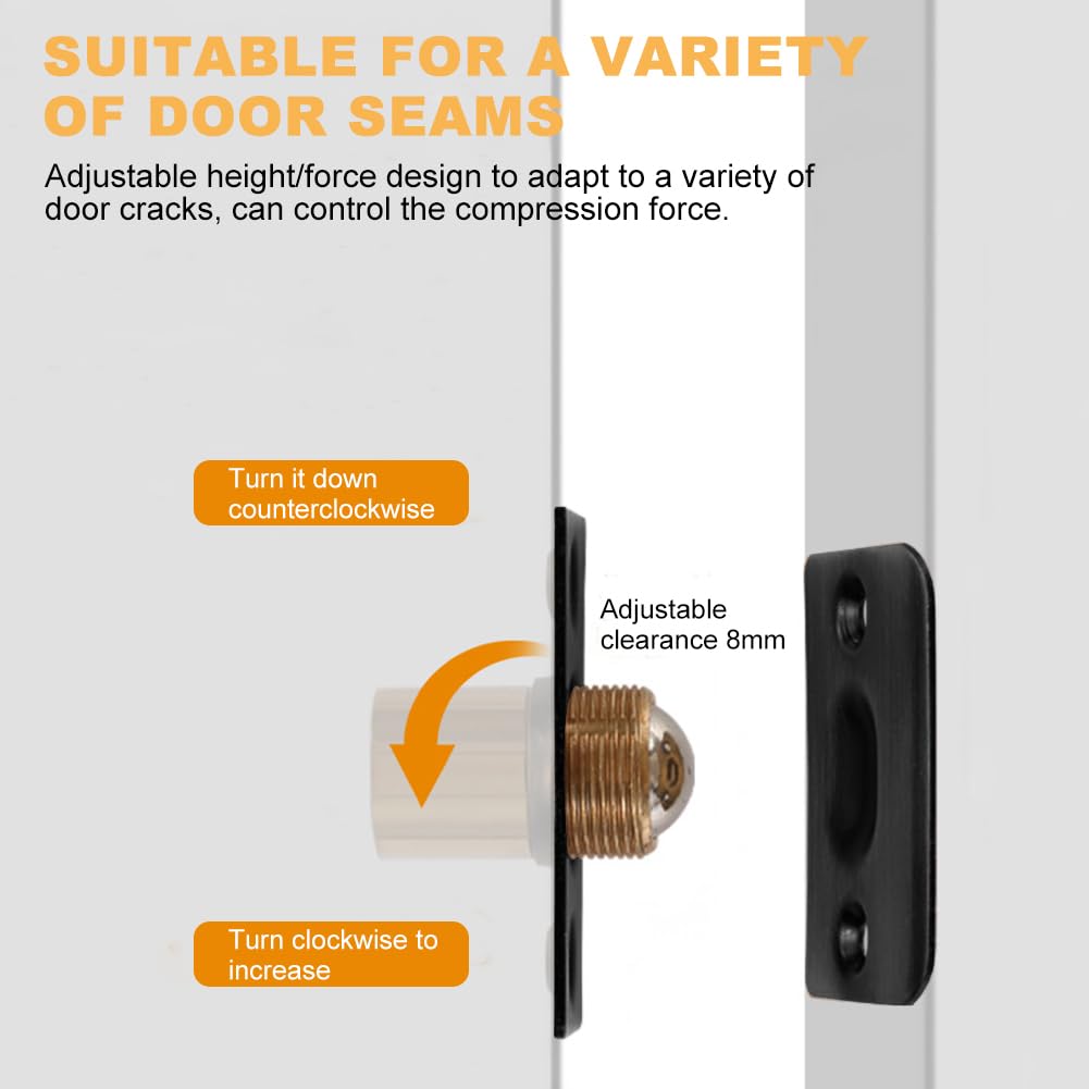 Parthan 2 Pcs Ball Door Catches for Internal Door Adjustable Roller Catches with Screws - Image 4