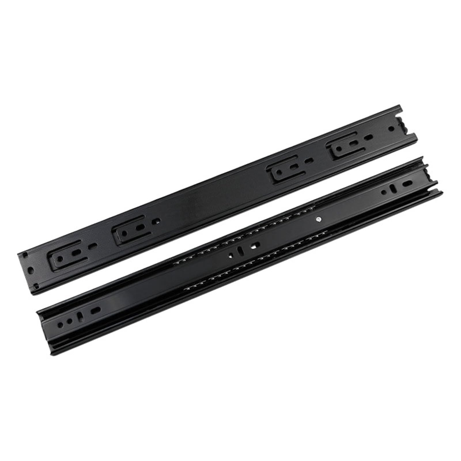 Rail de guidage meubles de cuisine et bureau coulisse à billes en acier noir 10 pouces lot de 2