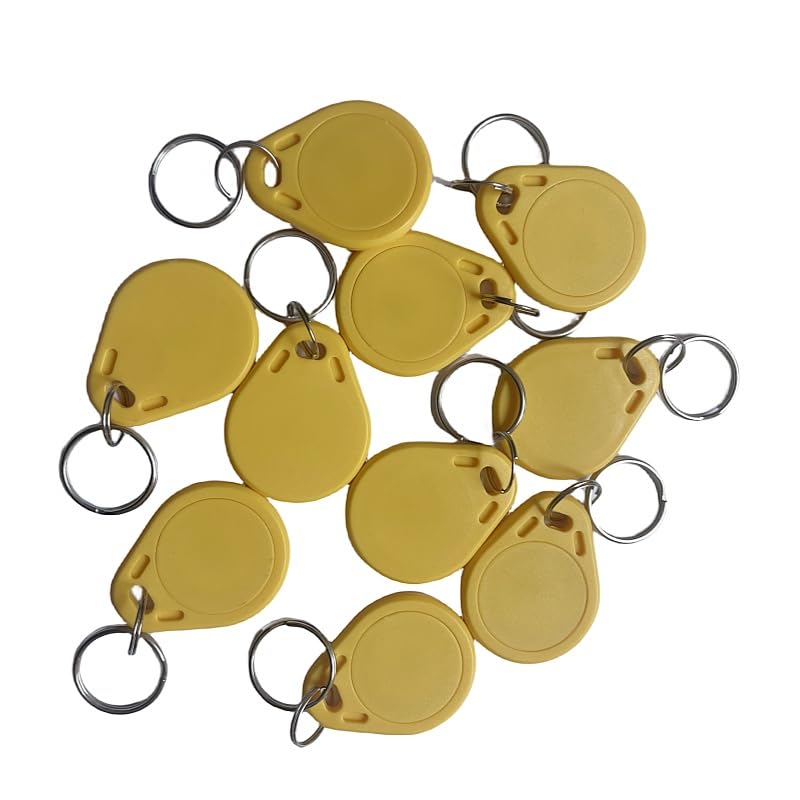 10pcs MF Classic 1K RFID Fob 13.56mhz ISO14443A Key for Hotel Door Entry Access Control... (yellow)