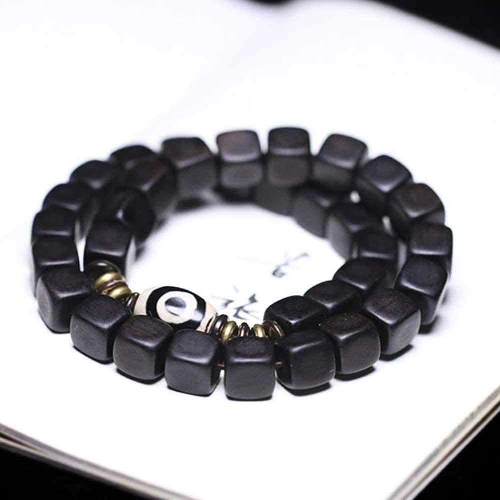 cuerdas bodhi. Pulsera, Pulsera De 9 Mm Cuentas De Oración Mala Sándalo Natural Forma Cuadrada Meditación Budista Tibetana Joyería De Estilo De Doble Círculo