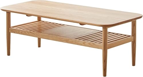 Mesa de té para sala de estar mesa de café de dos niveles mesa de café de madera con función de almacenamiento mesa de café de madera con estantes