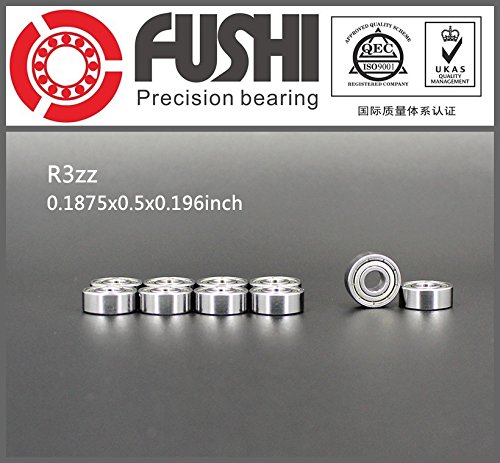 Generic R3ZZ Bearing ABEC-1 (10PCS) 3/16" x1/2" x0. 196" inch Miniature R3 ZZ Ball Bearings R3Z For RC Models-image-41