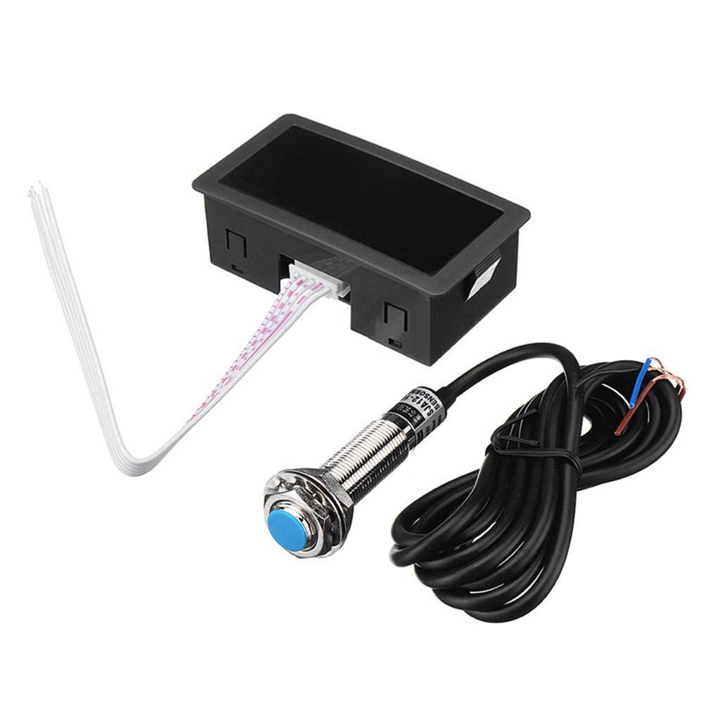 Tachymètre digital LED vert à 4 chiffres avec capteur de proximité NPN