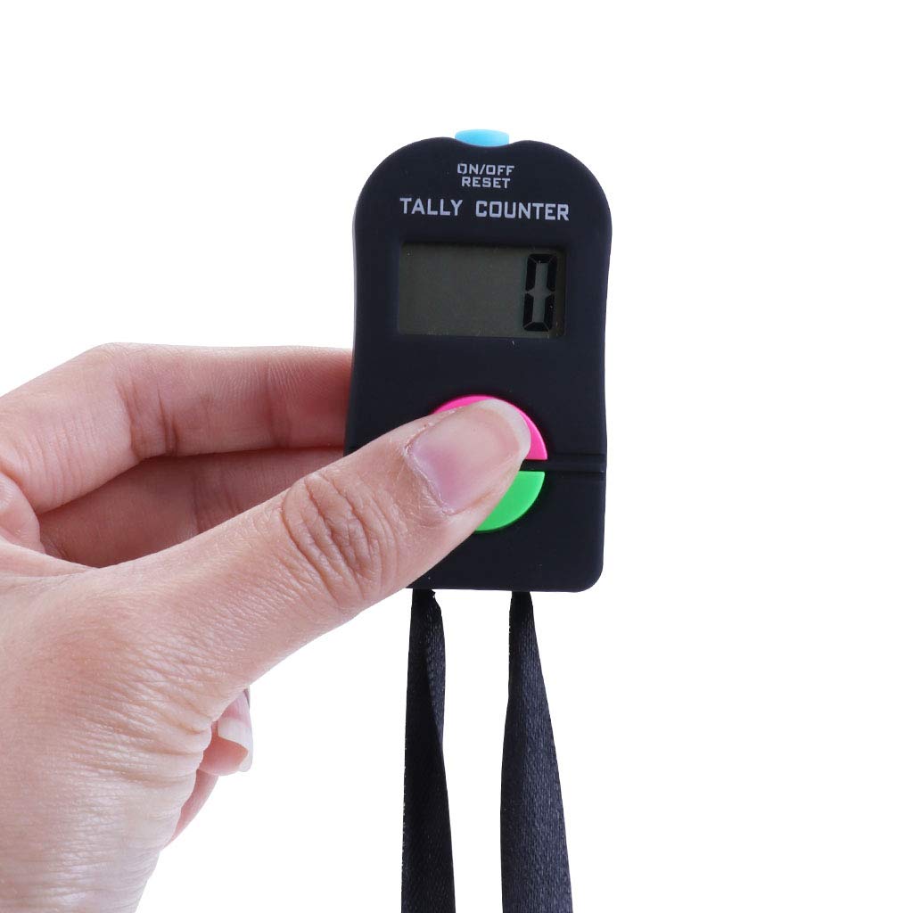 IWILCS Contatore Digitale, Contatore Digitale per Golf da 2 Pezzi, Elettronica Aggiungi sottrarre clicker Manuale, Contatore Digitale per Piccoli Golf, con Cordino, 0-9999