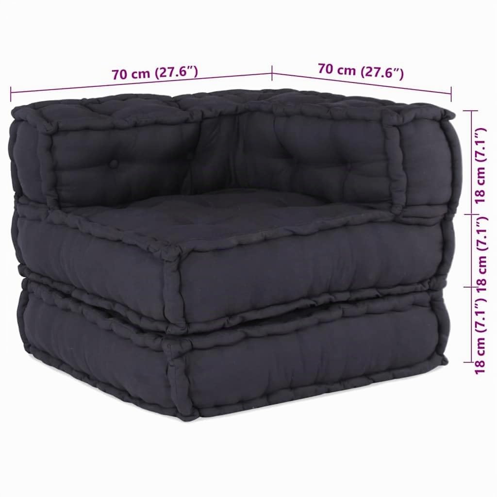 vidaXL Divano Componibile Antracite 70x70x54 in Tessuto