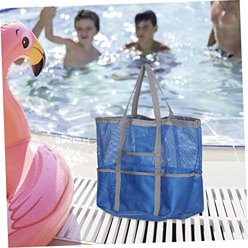 Large Mesh Beach Bag for Women Stylish Tote with Zipper Pocket for Swimming Sand Toys and Gym Essentials 1 Piece2