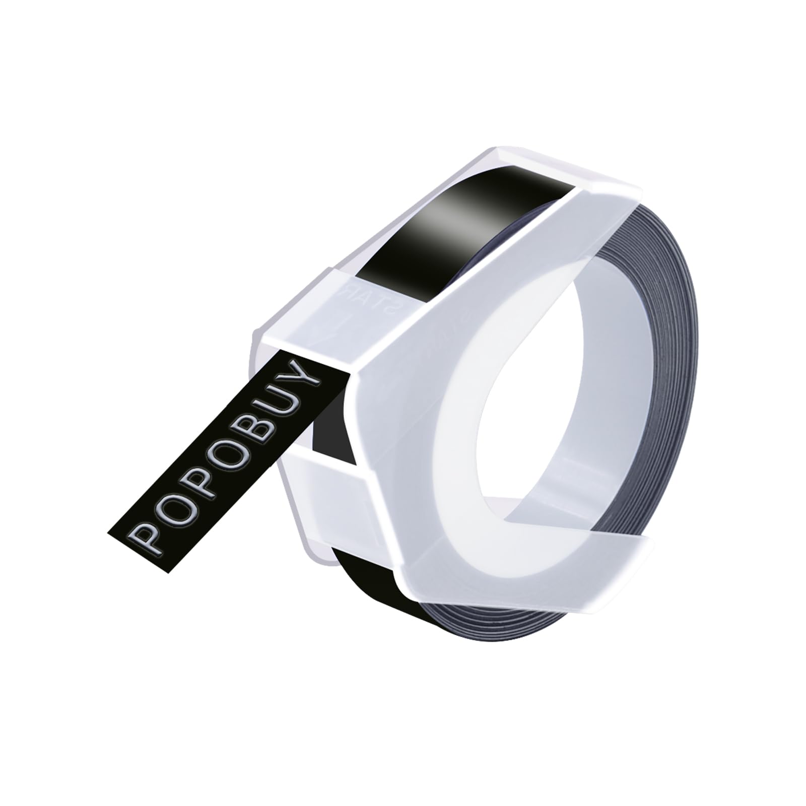 POPOBUY 40 Pack Embossing Label 1/2 Inch A521209 Compatible for DYMO 3D Plastic Emboss Tape 521209 White on Black, 12mm x 3m for Office Mate II 1540 154000, MoTEX E101 E404 Label Makers