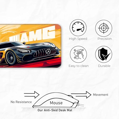 Image of Mercides-AMG Gaming - Extended 60x30CM Large with Stitched Edges, Rubber Base, Non-Slip Design for Ultimate Gaming Setup - Perfect Accessories!