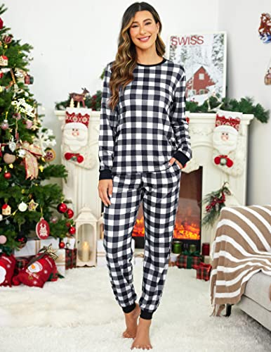 Ekouaer Family Christmas Pajamas Matching Sets Womens Mens Pjs Long Sleeve Sleepwear Holiday Lounge Sets