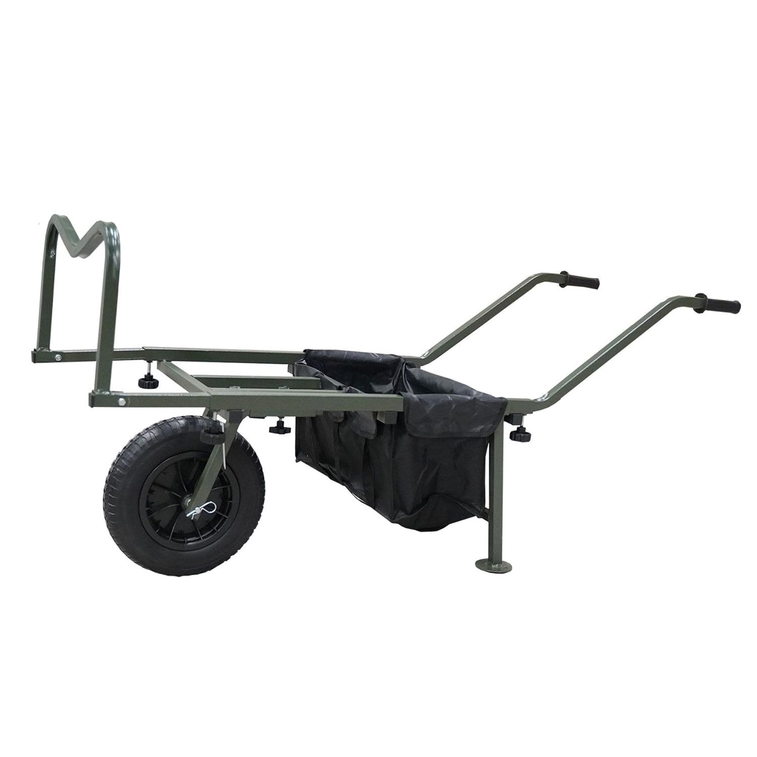 Carp Trolley MK II – Wendiger Angel-Transportwagen bis 75kg – Längenverstellbare Ladefläche & Luftbereifung – Inklusive Gepäcktasche – Klappbares Stahlrohrgestell