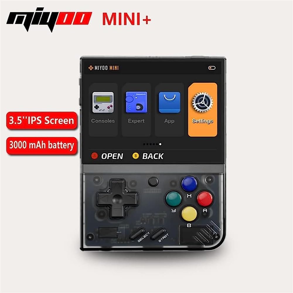 Consola de juegos portátil, consola retro de código abierto con tarjeta TF de 64 GB, más de 7000 juegos clásicos, soporte WiFi