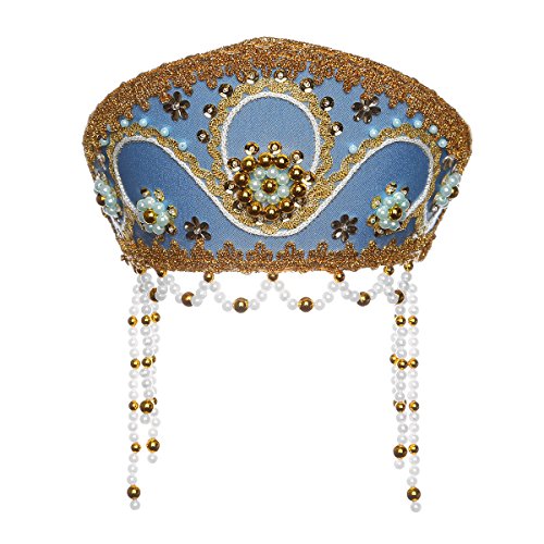 Ruso tradicional folk disfraz Headdress Kokoshnik"Alina" luz azul # 931